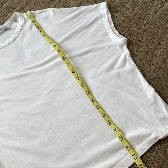 Vince oversized white ribbed back super soft pima cotton tee - Picture 5 of 9